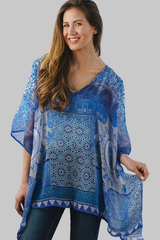 Sevya Handmade - Kumari Cupro Top Blue Mandala - OS