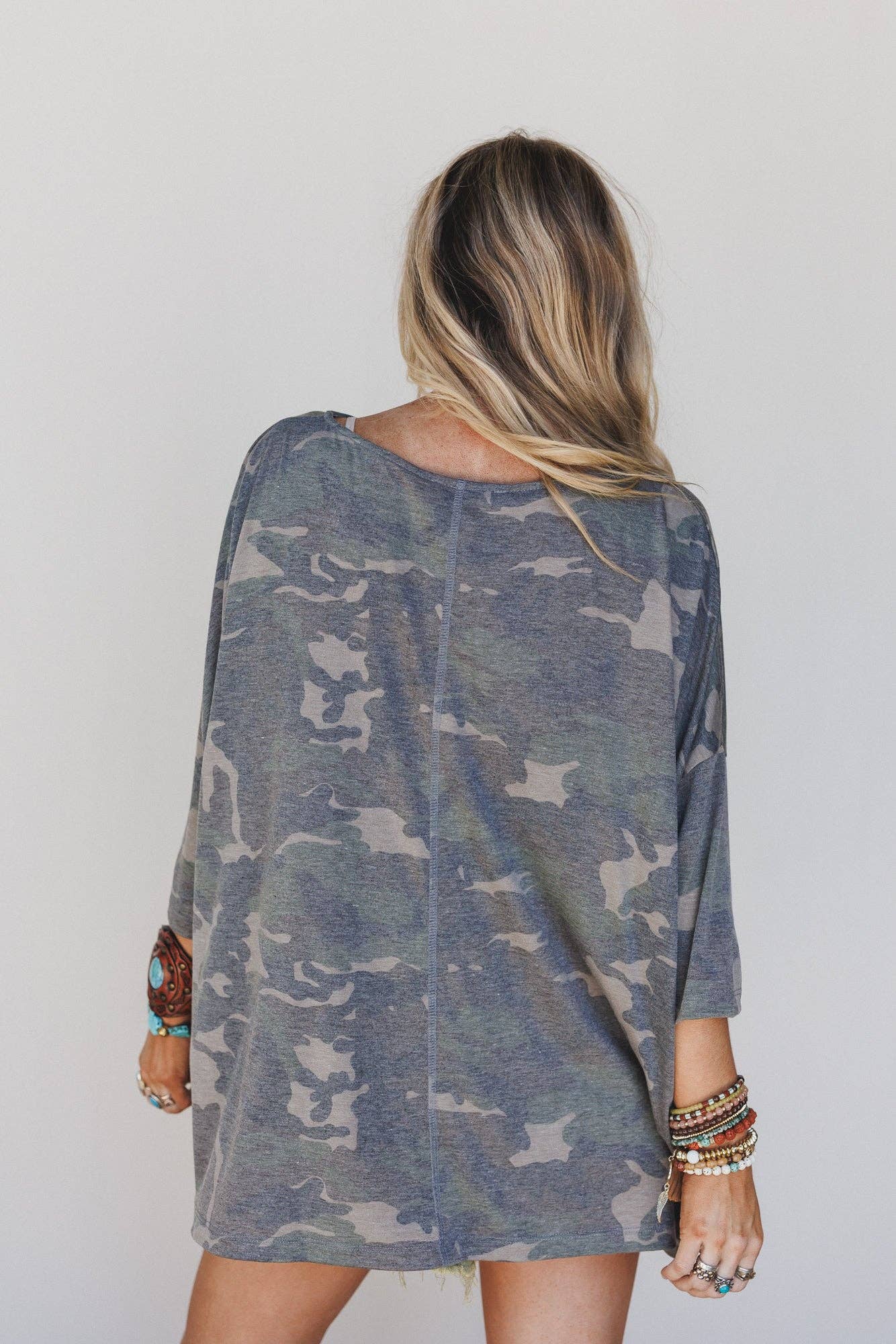 Three Bird Nest - Country Girl Camo Top - Olive: Green / M