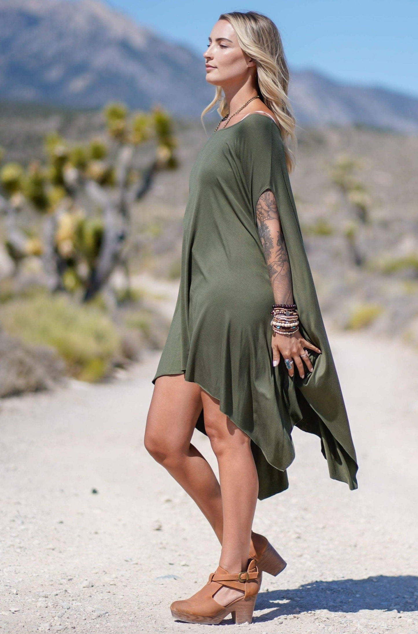 Three Bird Nest - The Wren Tunic - Olive: Olive / OS