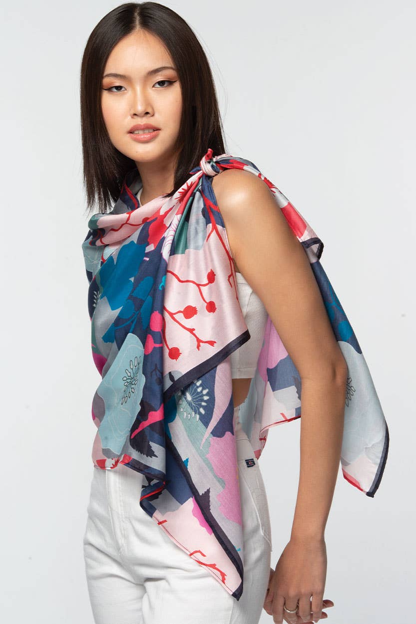 Sevya Handmade - Rishika Cupro Scarf Turquoise Multi