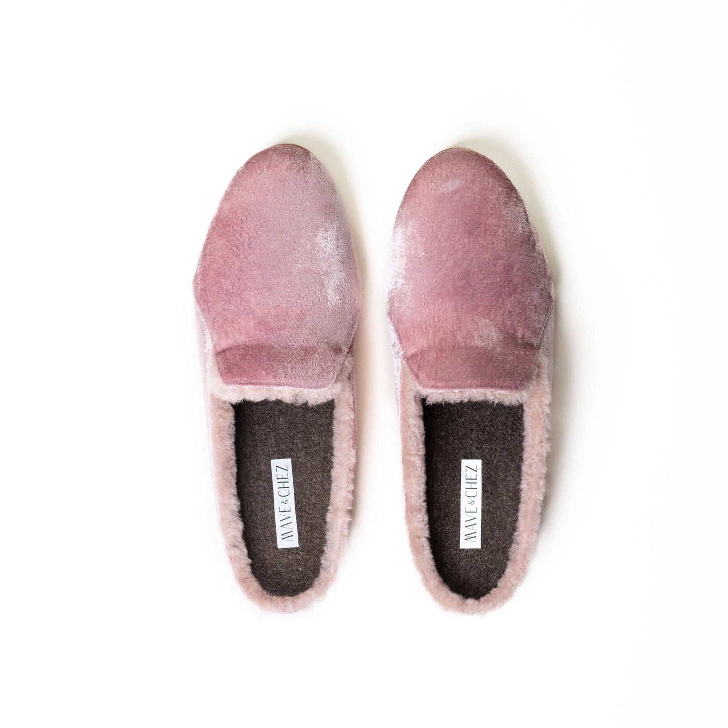 Mave & Chez - The Maya Backless Mule: Champagne Velvet / 9