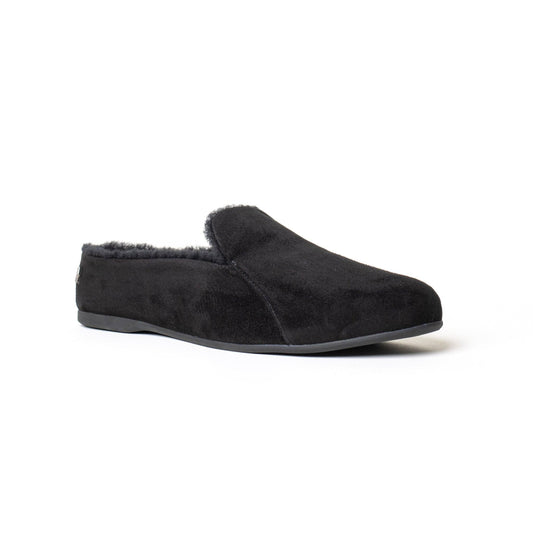 Mave & Chez - The Maya Backless Mule: Black Suede / 9