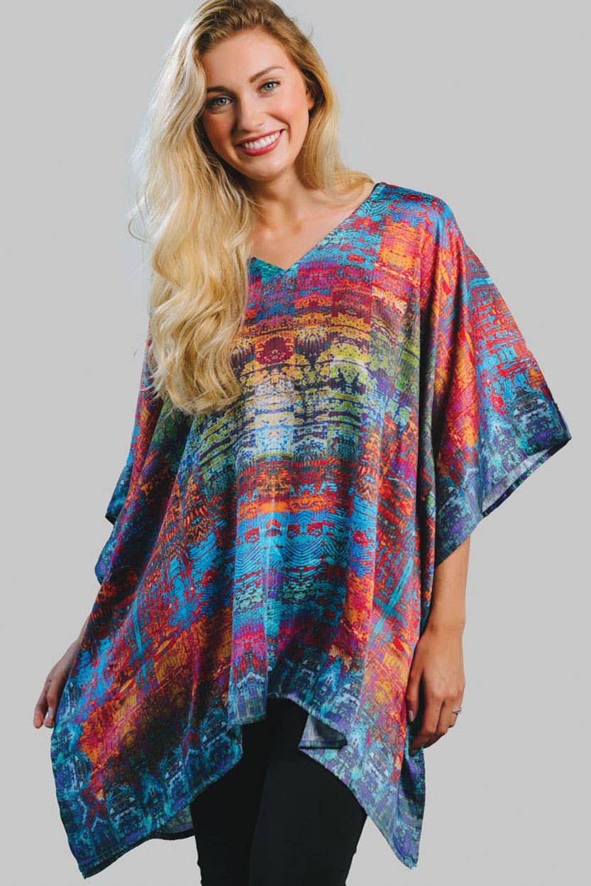 Sevya Handmade - Kalpita Cupro Top Jewel Tone Abstract - OS