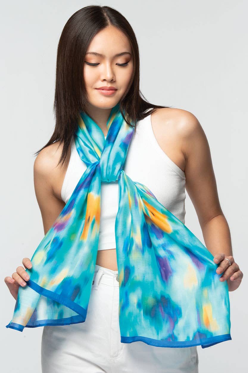 Sevya Handmade - Rishika Cupro Scarf Turquoise Multi