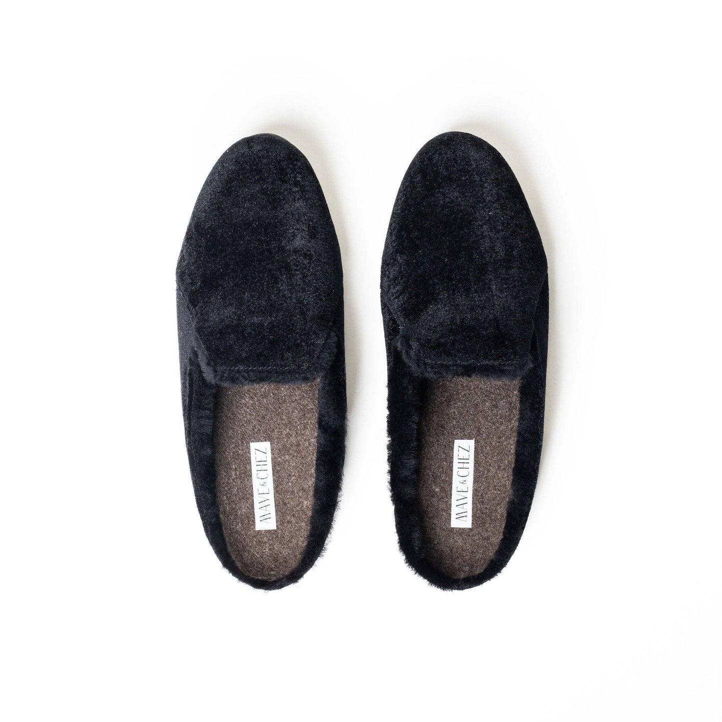 Mave & Chez - The Maya Backless Mule: Black Velvet / 9