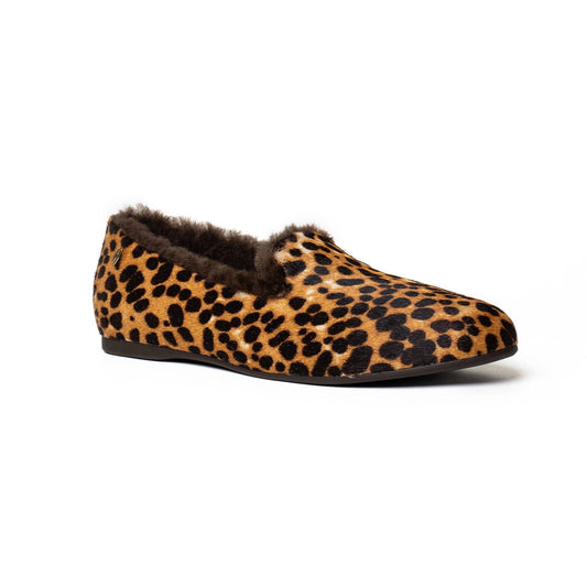 Mave & Chez - The Audrey Pony - Classic Loafer: Leopard Suede / 9