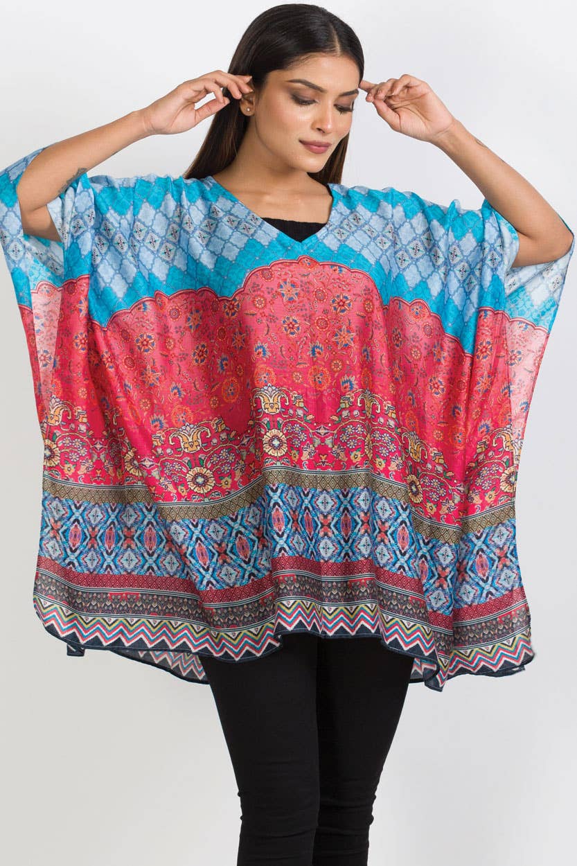 Sevya Handmade - Kalpita Cupro Top Aqua & Melon - OS