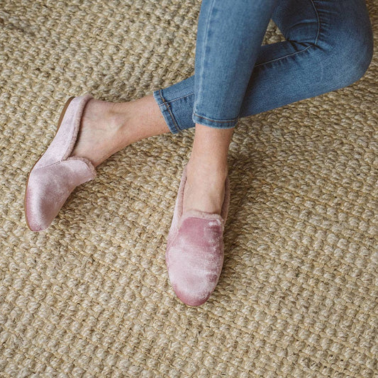 Mave & Chez - The Maya Backless Mule: Champagne Velvet / 9