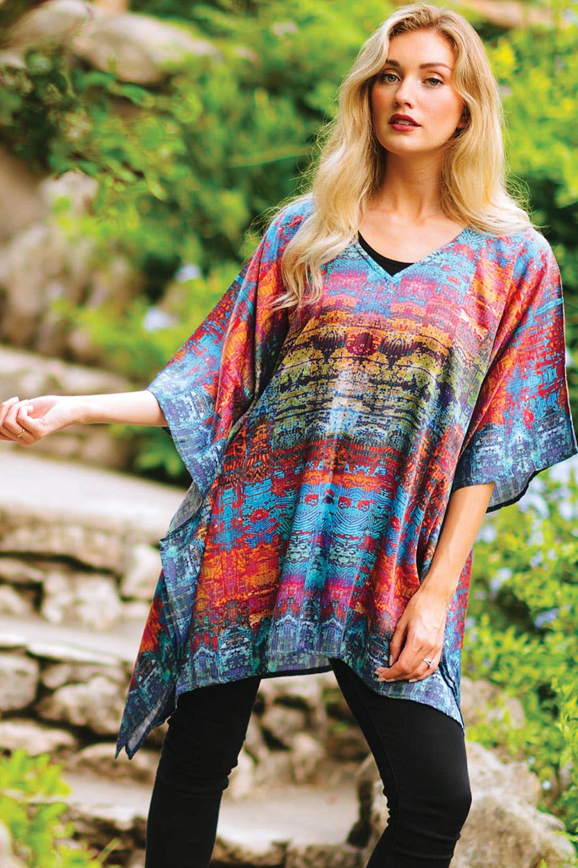 Sevya Handmade - Kalpita Cupro Top Jewel Tone Abstract - OS