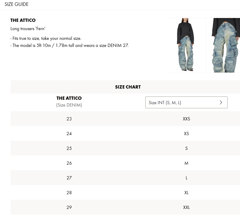 the Attico Fern oversized denim cargo pants jeans