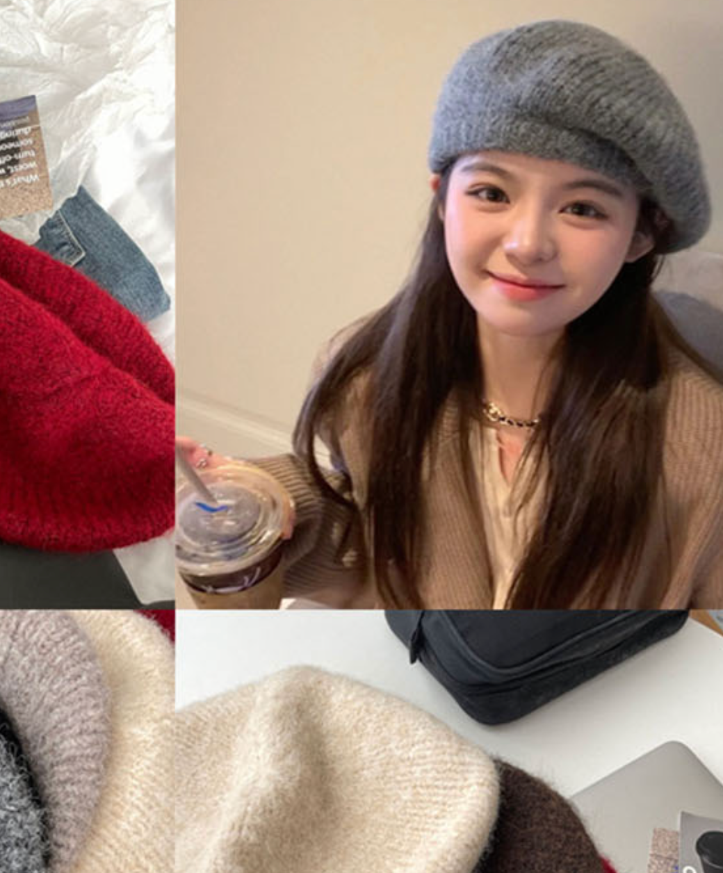 ShieldChic - Wool Knit Beret Hat: BLACK
