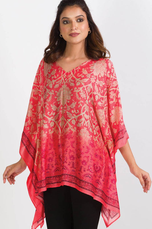 Sevya Handmade - Kalpita Cupro Top Papaya & Taupe - OS