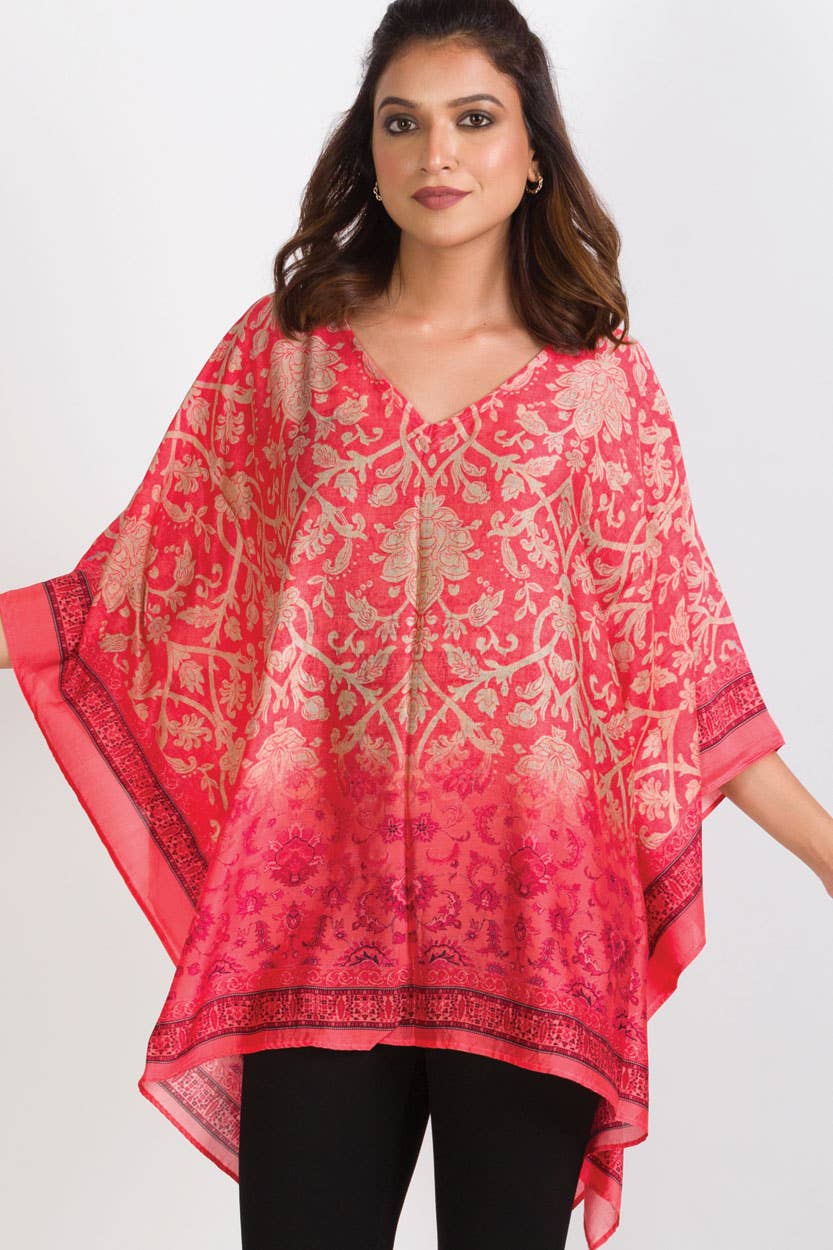 Sevya Handmade - Kalpita Cupro Top Papaya & Taupe - OS
