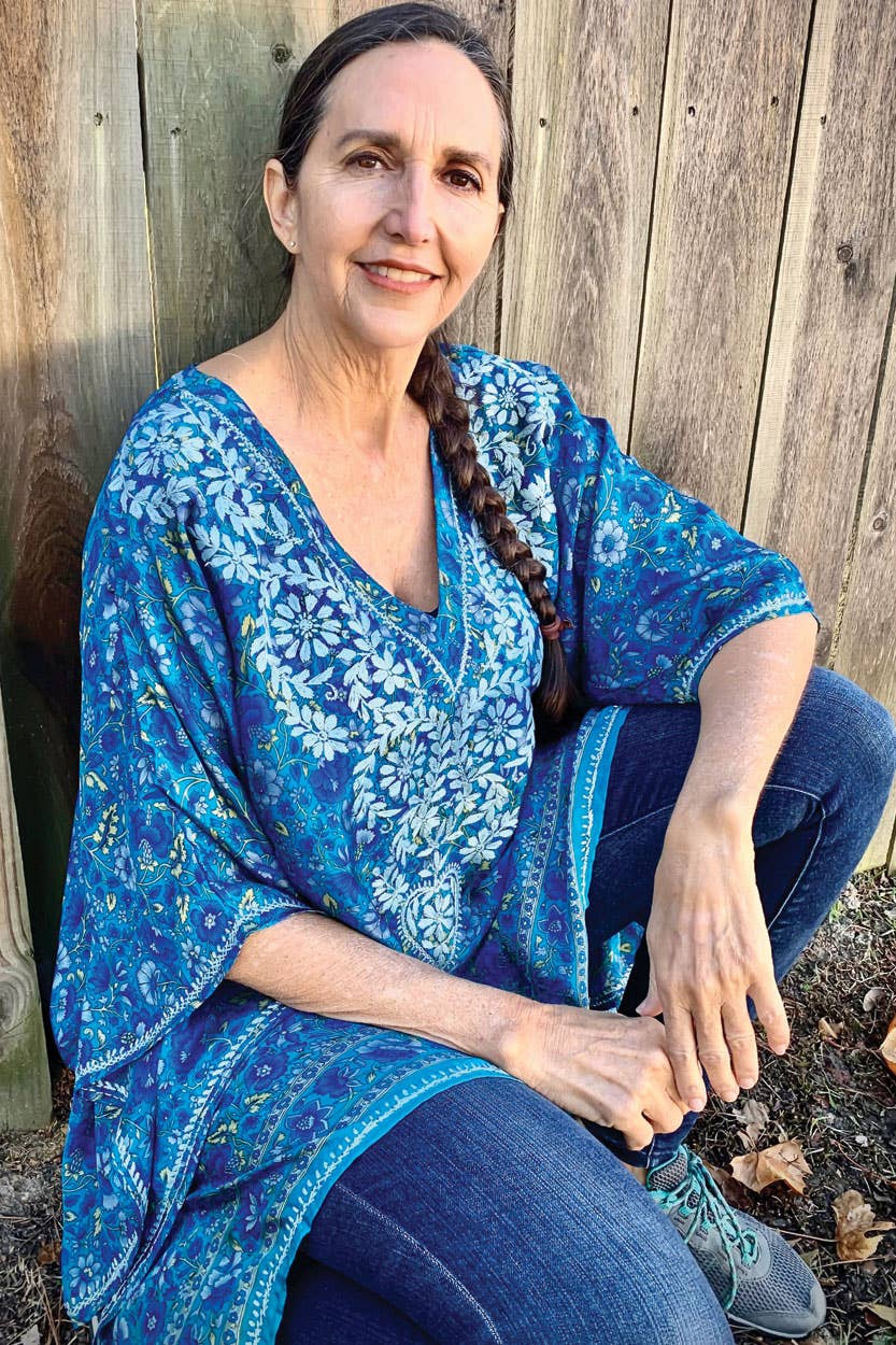 Sevya Handmade - Blue Demira Hand Embroidered Top - OS