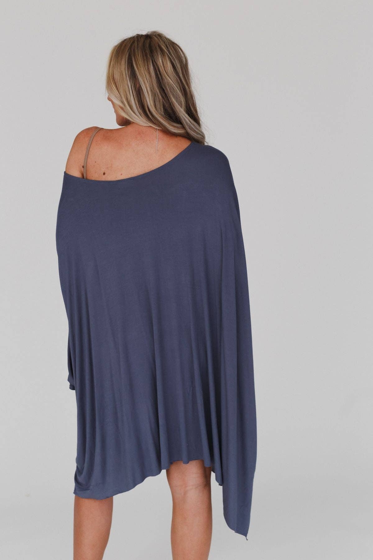 Three Bird Nest - The Wren Tunic - Silver Denim: Silver / OS