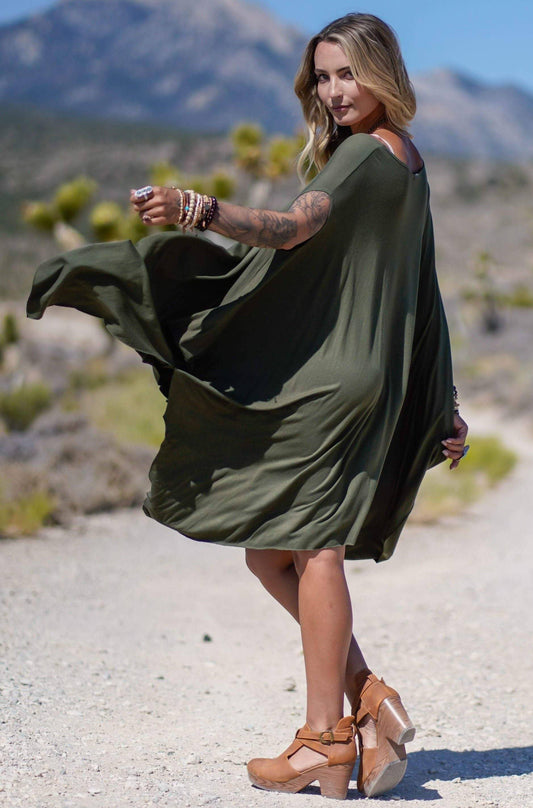 Three Bird Nest - The Wren Tunic - Olive: Olive / OS