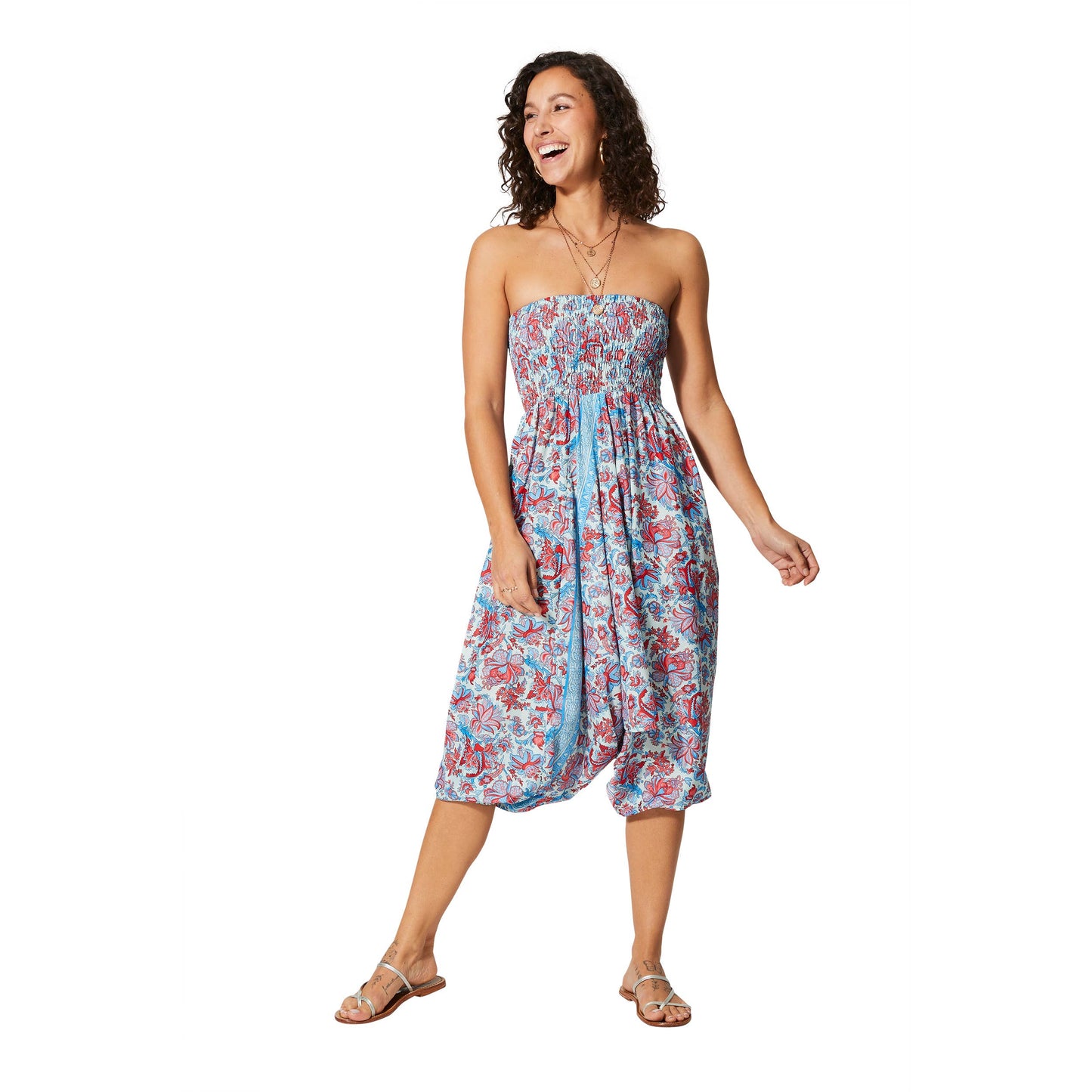 Aller Simplement - 3 IN 1 SUMMER CONVERTIBLE PANTS TUNIC ROMPER/ OS