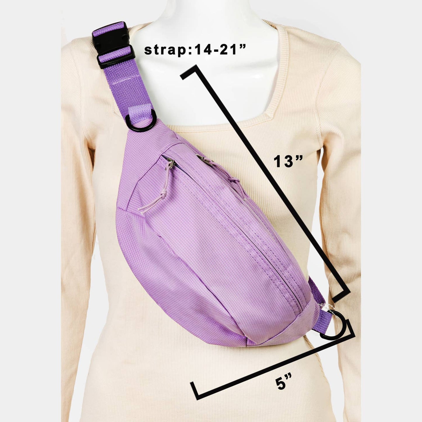 Collections by Fame Accessories - Large Lightweight Fanny Pack Bag: PU
