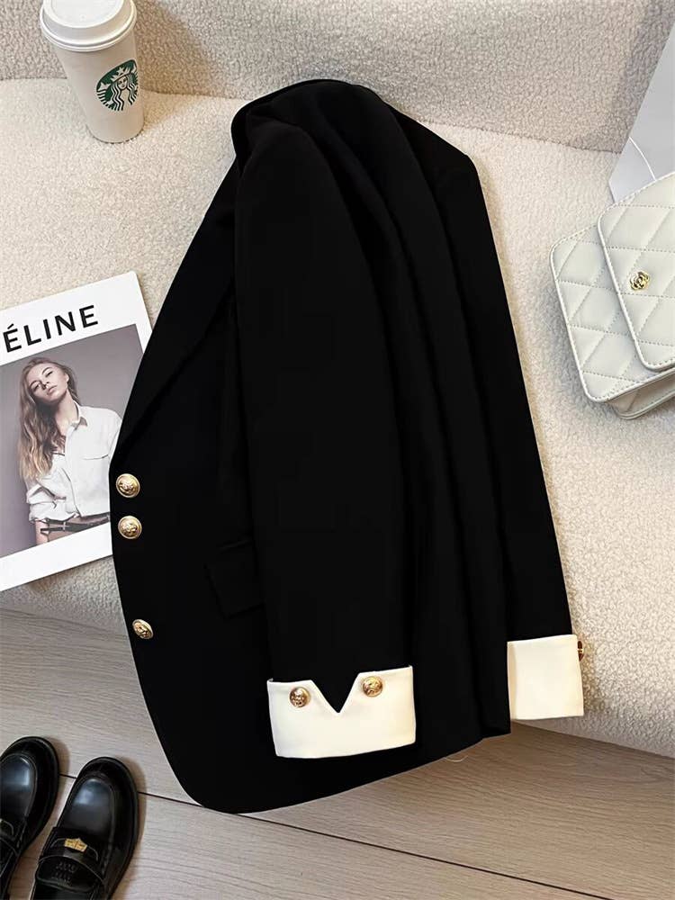 Rosa Clothing - Essential Basic Smart Elegant Blazer - Black