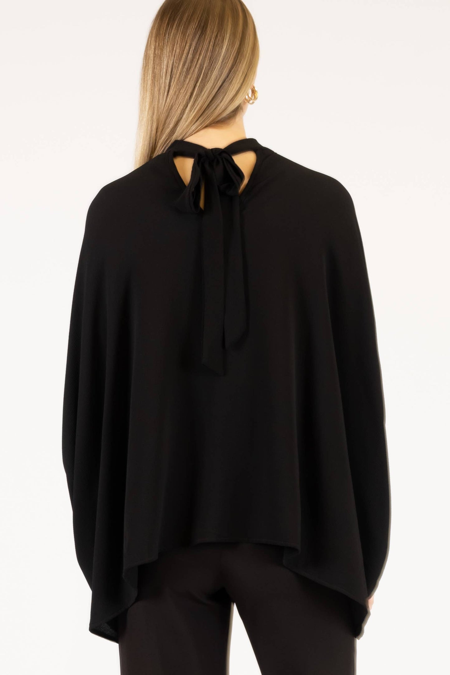 Before You Collection - Crepe Mock Neck Top: Black