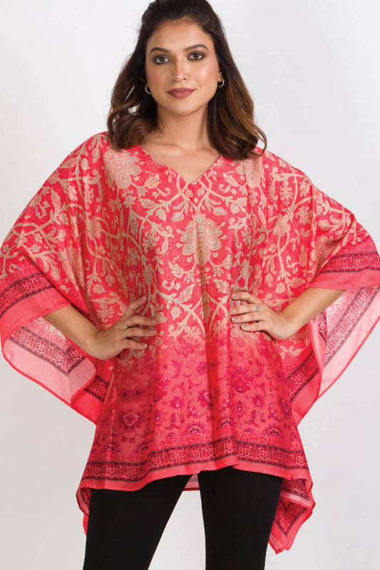 Sevya Handmade - Kalpita Cupro Top Papaya & Taupe - OS