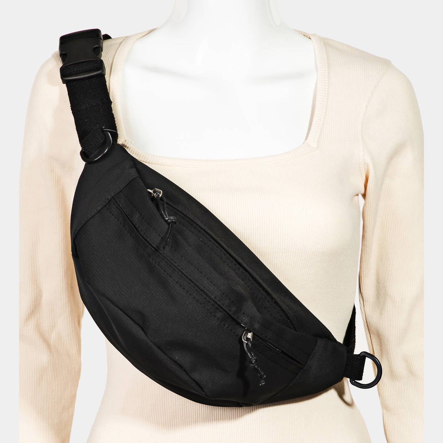 Collections by Fame Accessories - Large Lightweight Fanny Pack Bag: PU