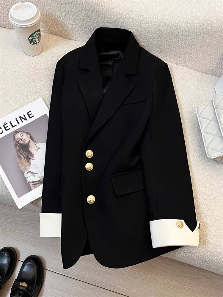 Rosa Clothing - Essential Basic Smart Elegant Blazer - Black
