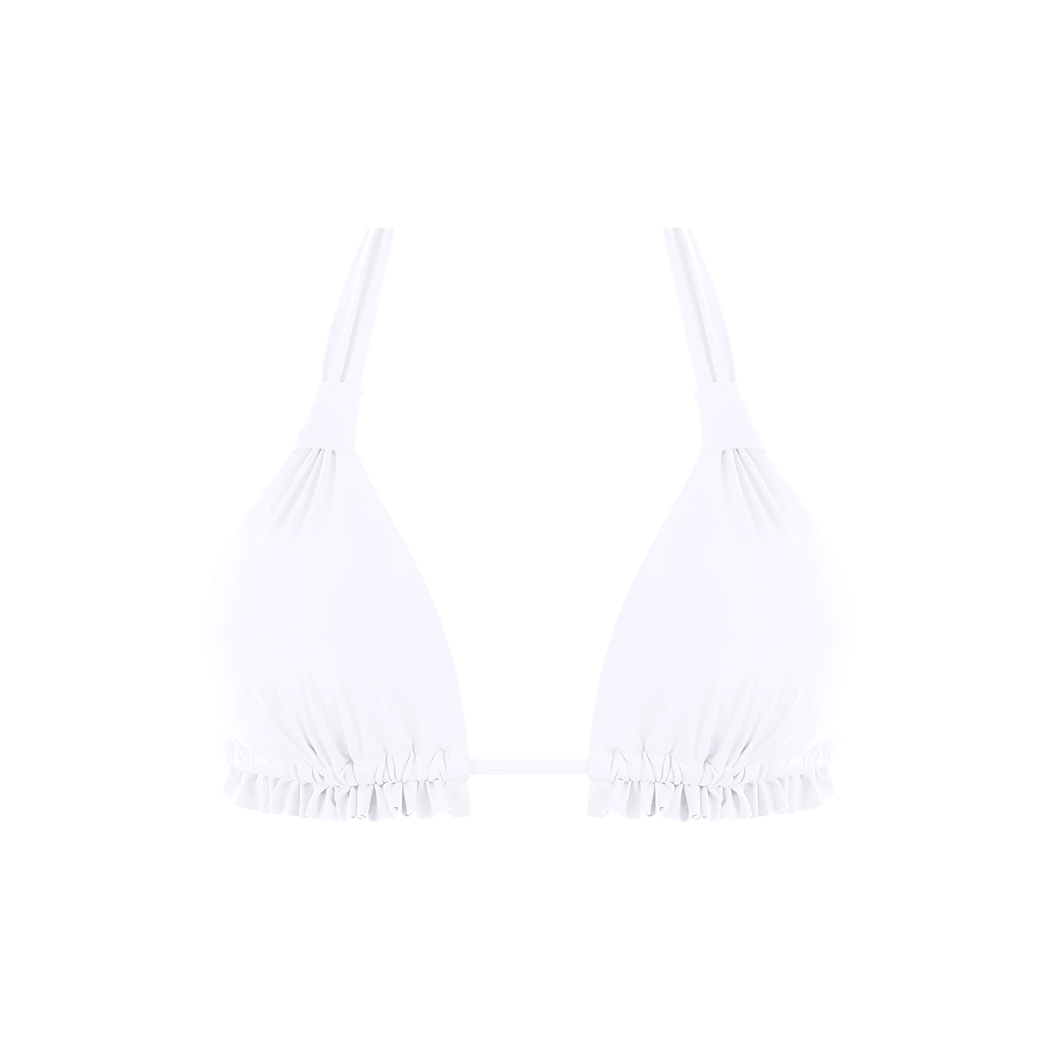 MrMiss Design Studio - Chlamys Varia SWIM Triangle Bikini Top - White