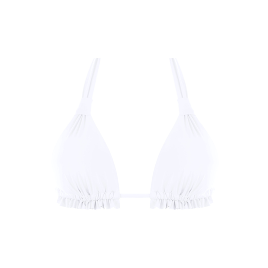 MrMiss Design Studio - Chlamys Varia SWIM Triangle Bikini Top - White