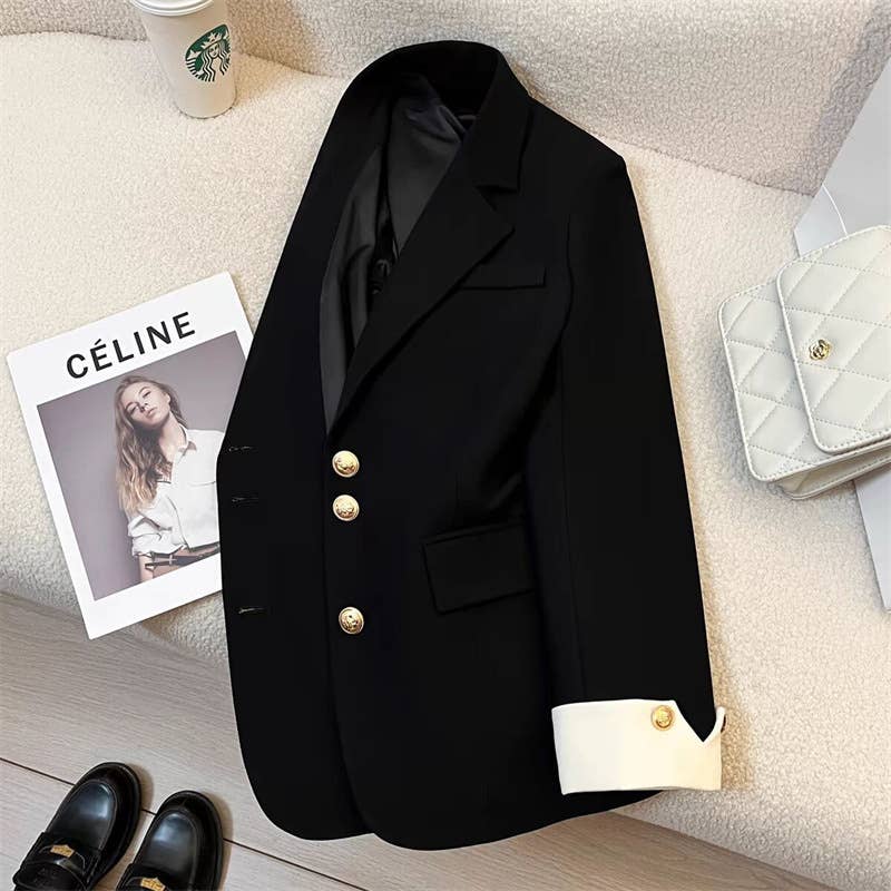 Rosa Clothing - Essential Basic Smart Elegant Blazer - Black