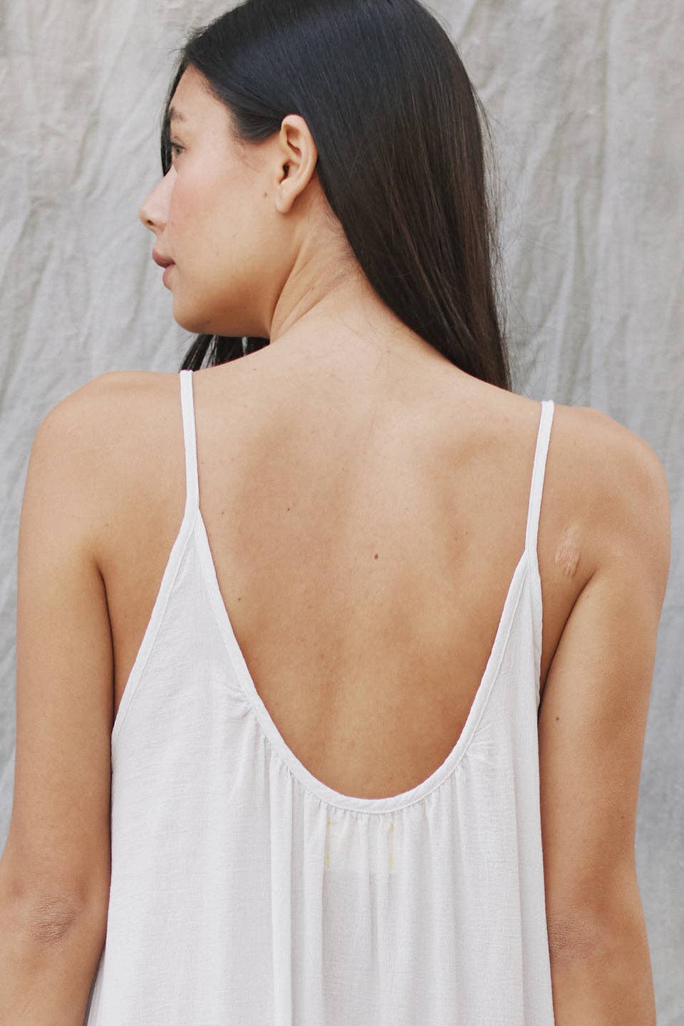 9seed - TULUM low back maxi in core cotton: White / OS
