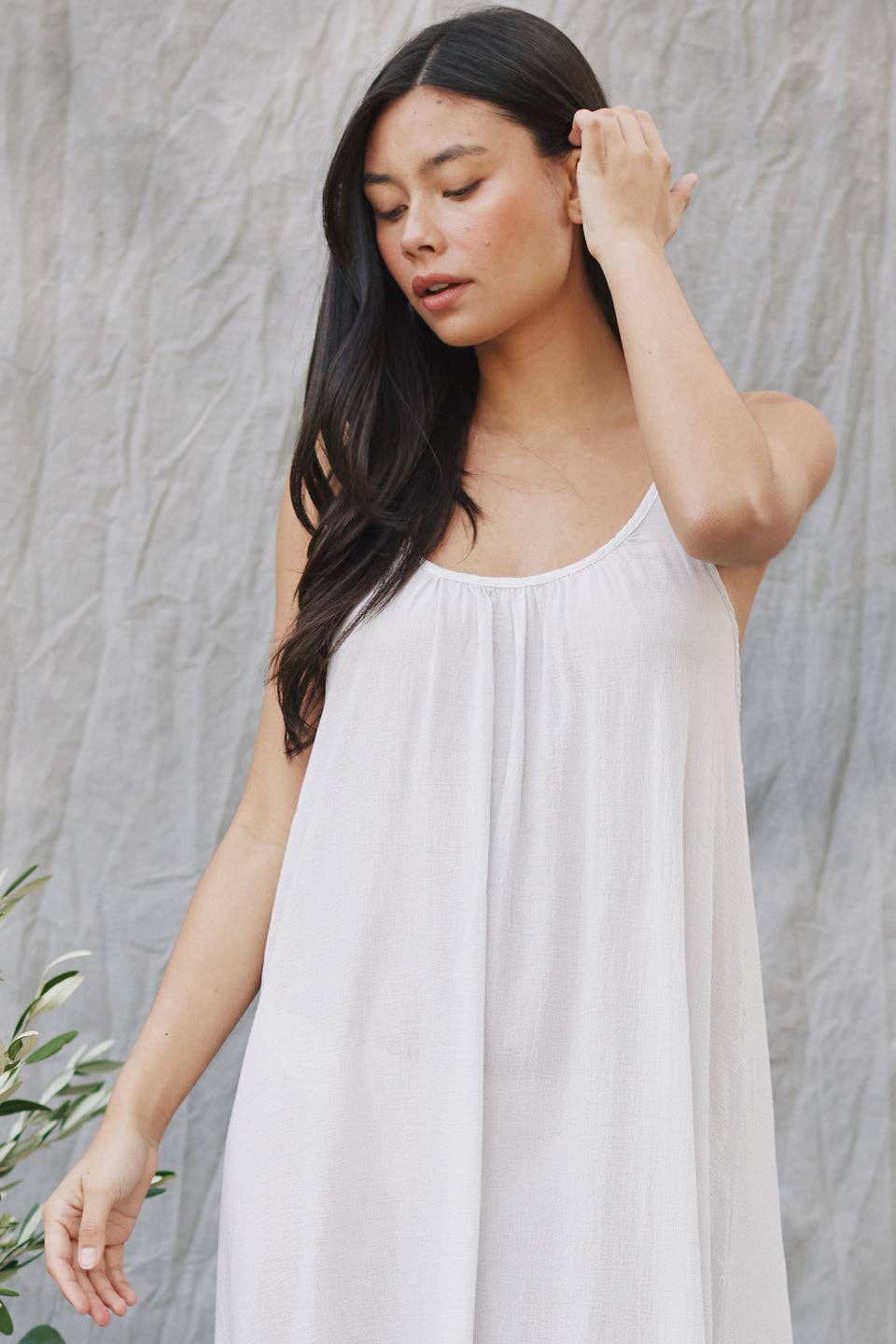 9seed - TULUM low back maxi in core cotton: White / OS