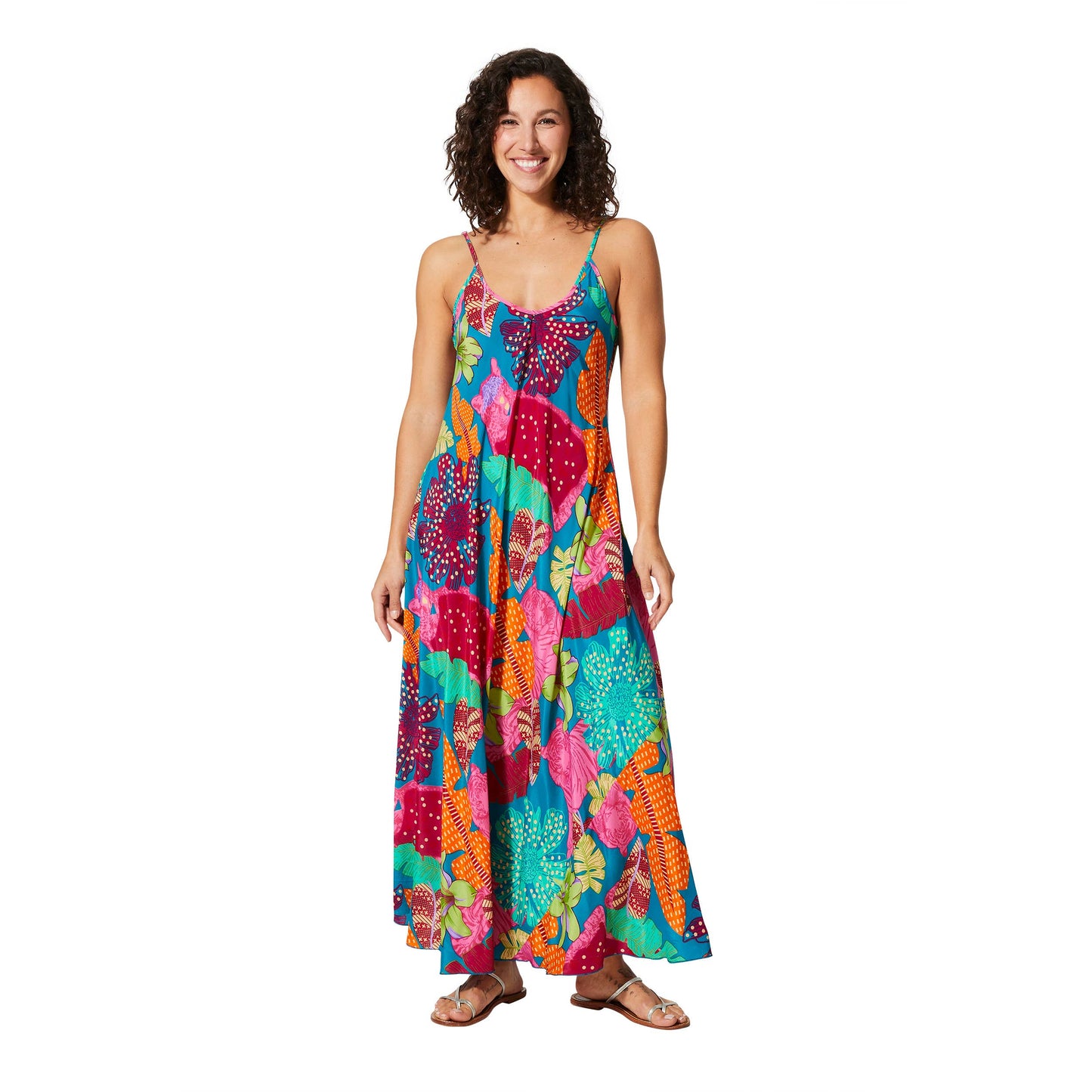 Aller Simplement - MAXI LONG SLEEVELESS SUMMER DRESS / OS