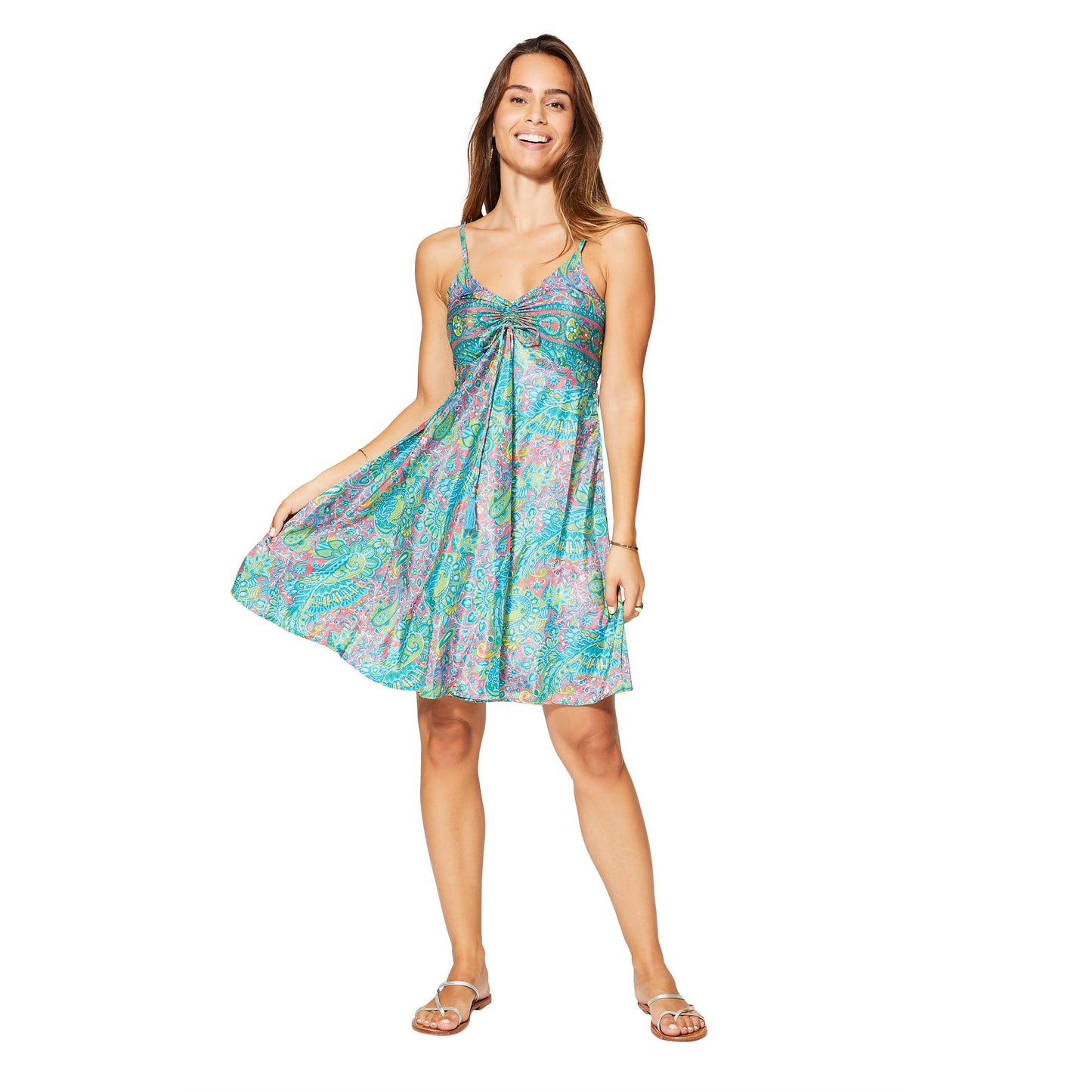 Aller Simplement - SLEEVELESS SHORT SUMMER DRESS L/XL