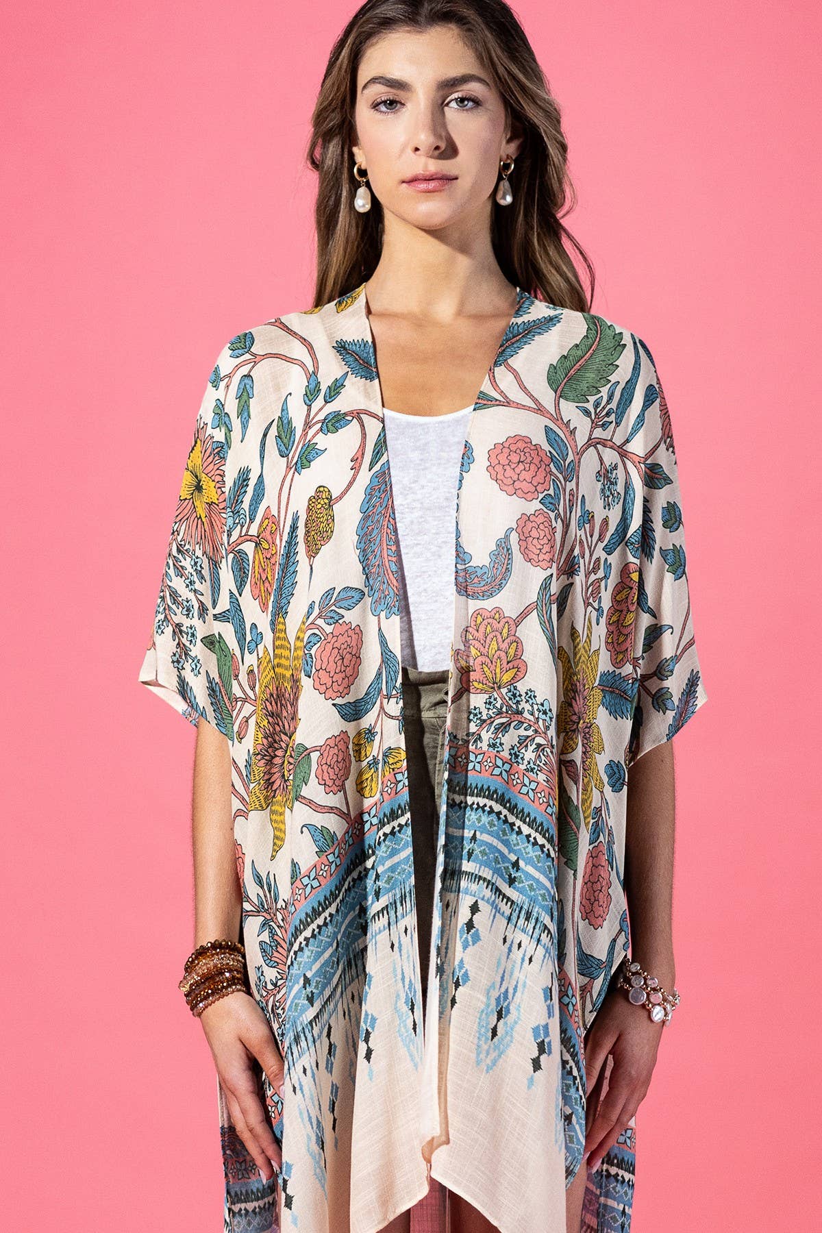 Urbanista - Mesa Bloom Viscose Kimono: VINTAGE FLOWER / OS