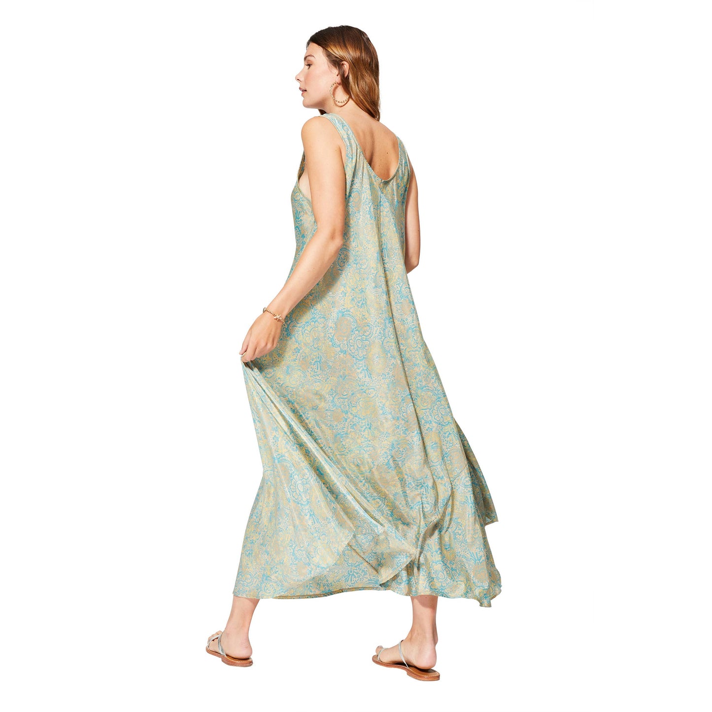 Aller Simplement - MAXI LONG SLEEVELESS SUMMER DRESS / OS