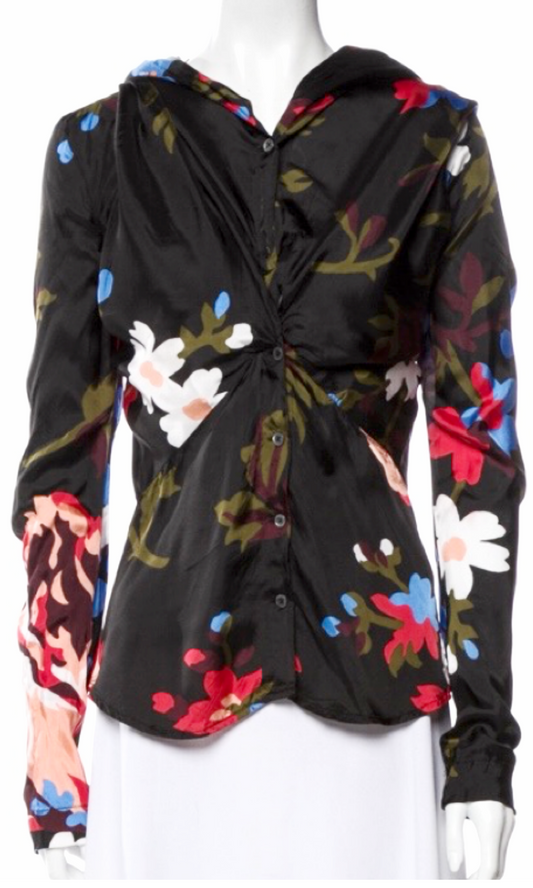 Vivienne Westwood Floral Print V-Neck Blouse M US6 IT44