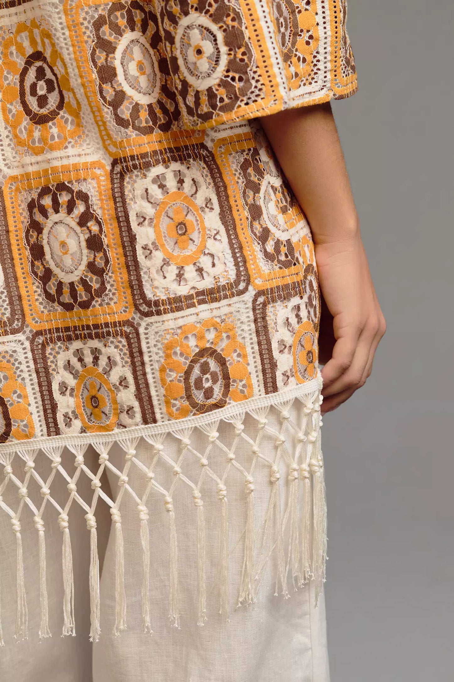 Anthropologie Self Contrast Square Print Tunic / OS