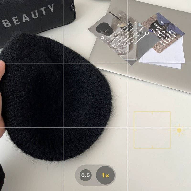 ShieldChic - Wool Knit Beret Hat: BLACK
