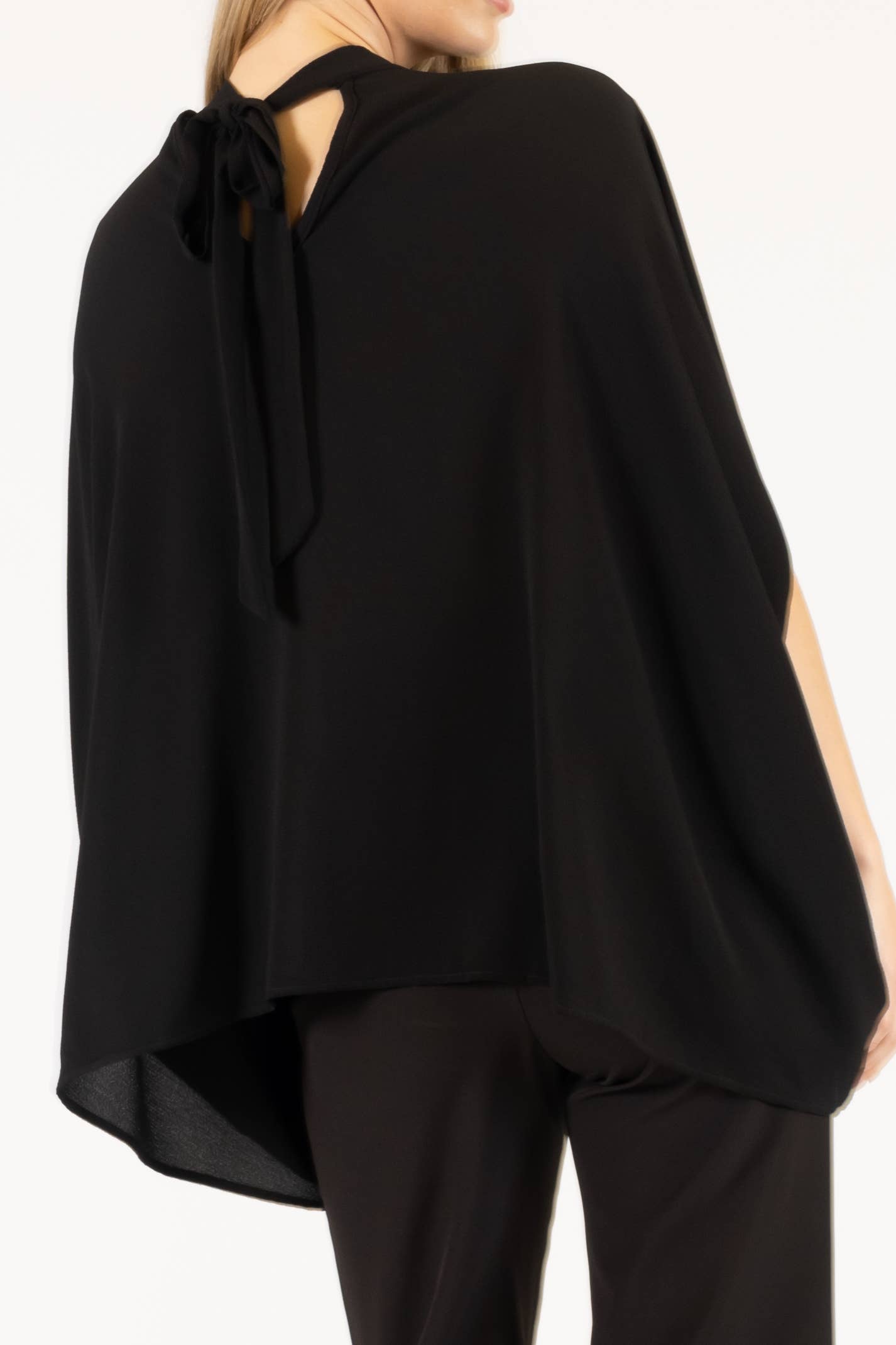 Before You Collection - Crepe Mock Neck Top: Black