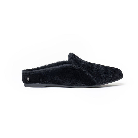Mave & Chez - The Maya Backless Mule: Black Velvet / 9