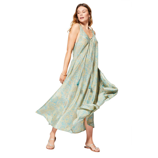 Aller Simplement - MAXI LONG SLEEVELESS SUMMER DRESS / OS